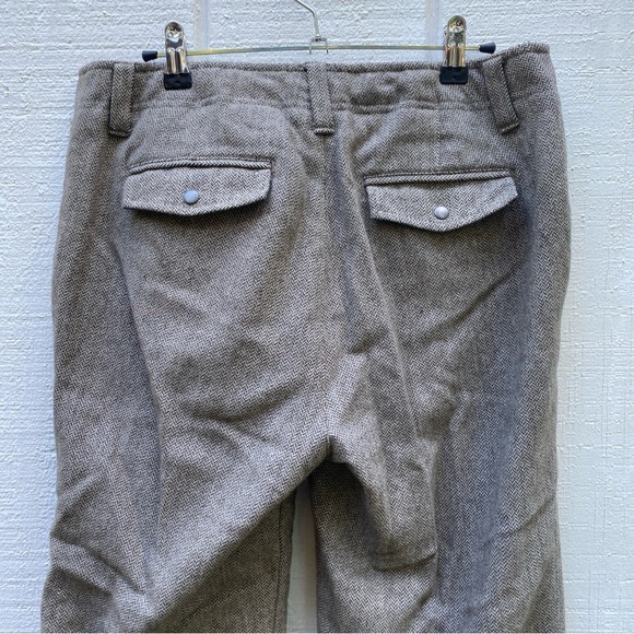 Eddie Bauer size 10 tall wool blend houndstooth trouser with cuffed hem - Picture 4 of 9